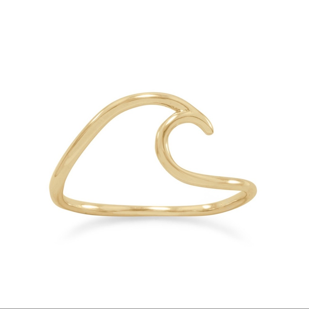 🌊 14 Karat Gold Plated Wave Ring